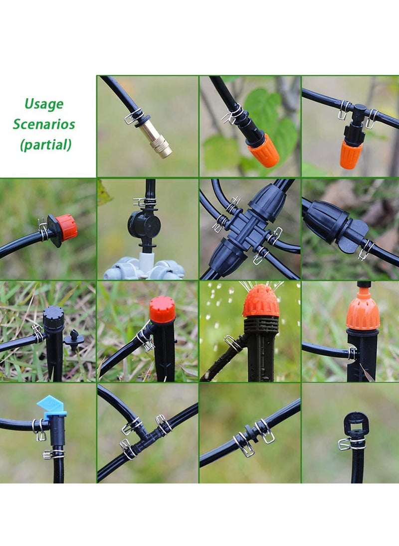 SYOSI 14" Irrigation Hose Clamp, Firm and Leak Proof, Easy to Install, Solution for Leaking of Irrigation Kit Connector, Irrigation Fitting Kit, Double Steel Wire Clamp Double Coil, 100pcs  - Image 4