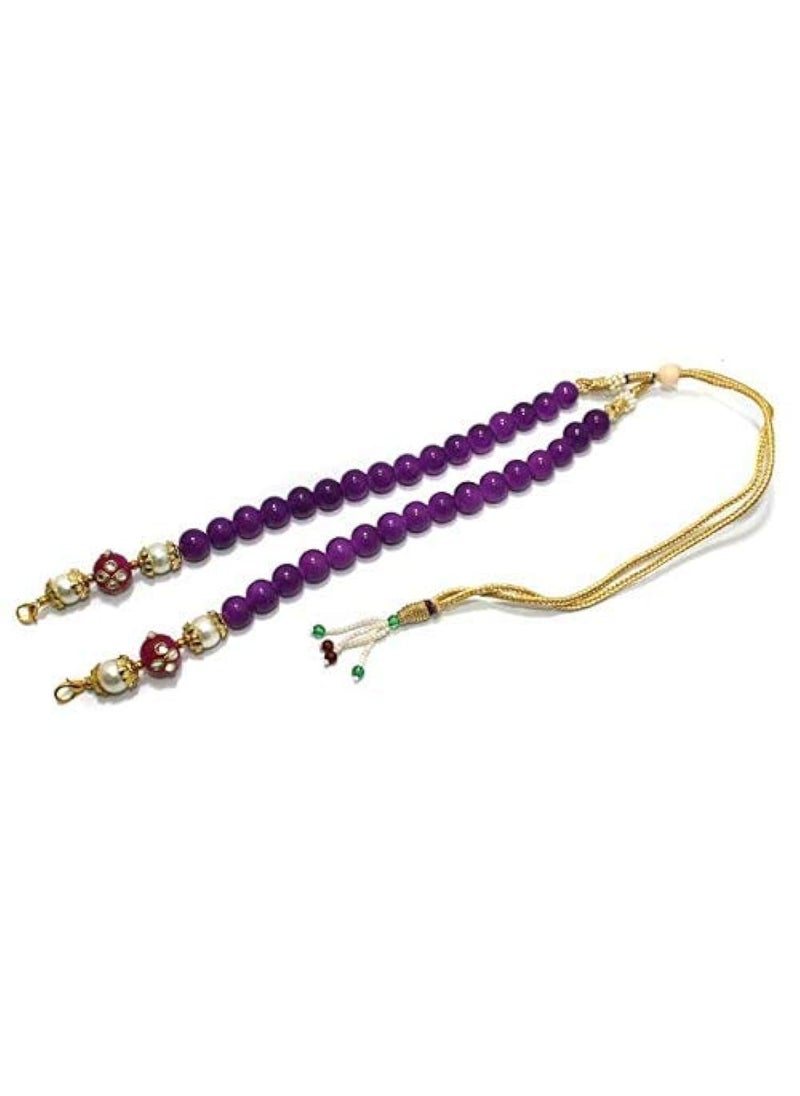 Beadsnfashion - Beadsnfashion Beaded Necklace Dori Purple for Jewellery Making, Pack of 1 Pc - Image 1