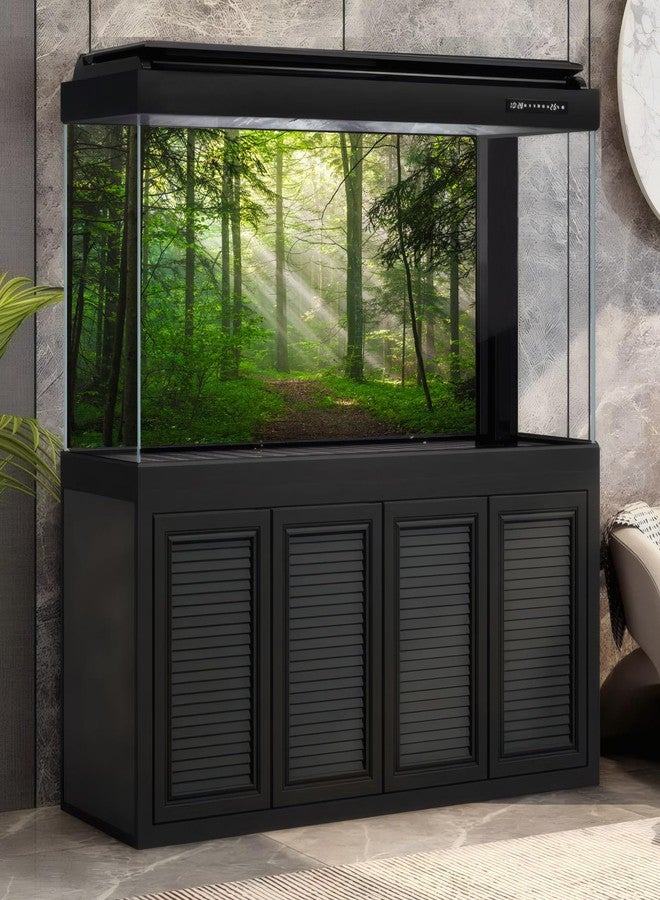 CaterRina Sunrise Forest Aquarium Background Majestic Misty Morning Green Forests Fish Tank Background Scenic Tranquil Foggy Woodland Terrarium Backgrounds Green Meadow Plants Reptile Tank Backgrounds 36x18in - Image 4