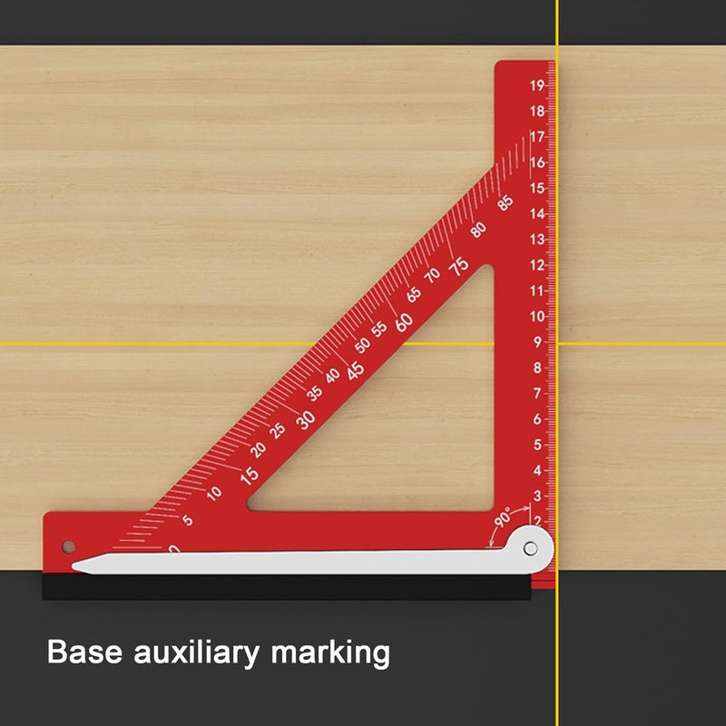 مربع نجارة من سبائك الألومنيوم، أداة تخطيط مستوى العوارض الخشبية 12 بوصة للنجارة والبناء - Image 3