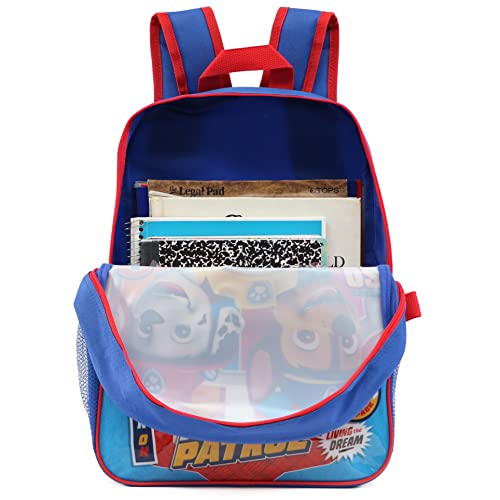 Ruz Paw Patrol Boys 16 Inch Backpack With Removable Matching Lunch Box Set (Blue-Light Blue-Red) - Image 5