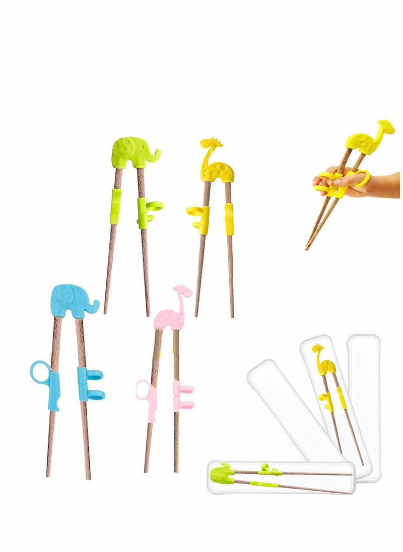 KASTWAVE - Kids Training Chopsticks,   Animals Chopsticks Learning Chopstick Helper for Children Beginners Adults, Easy to Use, Reusable and Dishwasher Safe, 4 Pcs Kids Chopsticks with 4 Case - Image 1