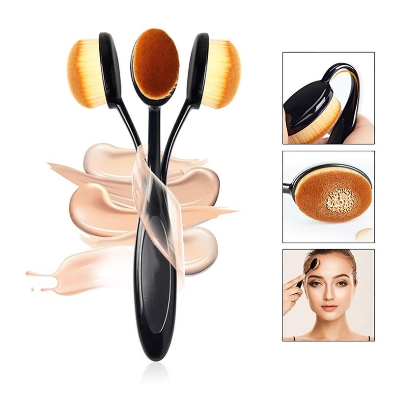QUEMISS 2 Pc Foundation Brush Type Kabuki Makeup Brushes Cosmetics Face Foundation Blending Foundation Makeup Brush Beauty Tool - Image 4
