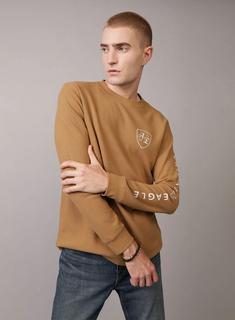 امريكان ايجل Long Sleeve Logo Graphic Thermal T-Shirt