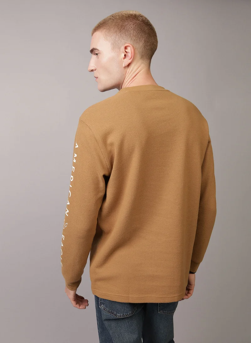 امريكان ايجل Long Sleeve Logo Graphic Thermal T-Shirt