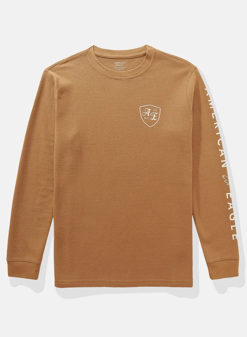 امريكان ايجل Long Sleeve Logo Graphic Thermal T-Shirt