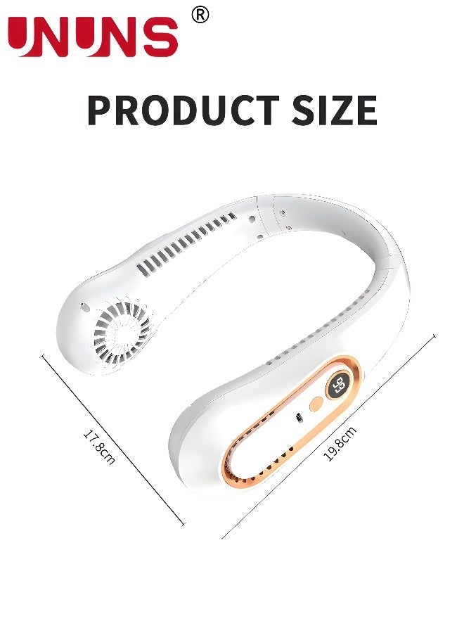 يو إن يو إن أس 5 Speeds Portable Neck Fan,USB Rechargeable Bladeless Personal Fans,Battery Operated Wearable Portable Fan For Travel,Leafless Headphone Design,Personal Cooling Neck Fan - Image 5