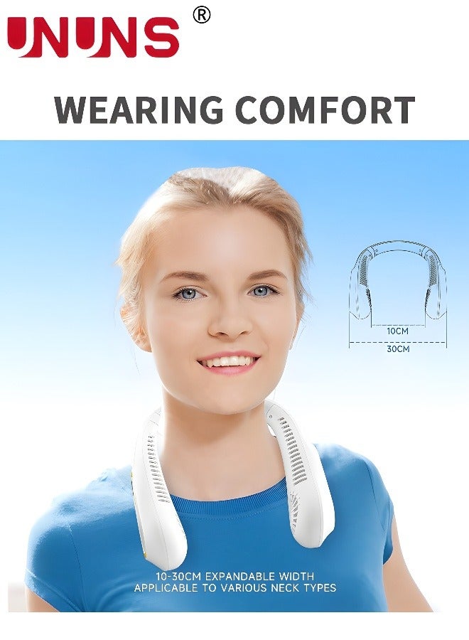 يو إن يو إن أس 5 Speeds Portable Neck Fan,USB Rechargeable Bladeless Personal Fans,Battery Operated Wearable Portable Fan For Travel,Leafless Headphone Design,Personal Cooling Neck Fan - Image 4