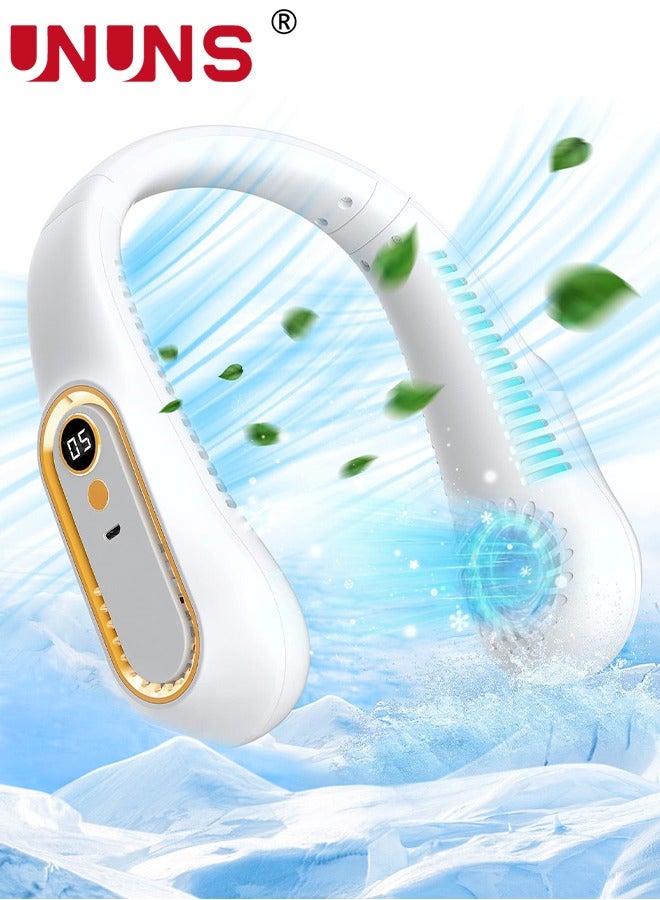 يو إن يو إن أس 5 Speeds Portable Neck Fan,USB Rechargeable Bladeless Personal Fans,Battery Operated Wearable Portable Fan For Travel,Leafless Headphone Design,Personal Cooling Neck Fan - Image 1