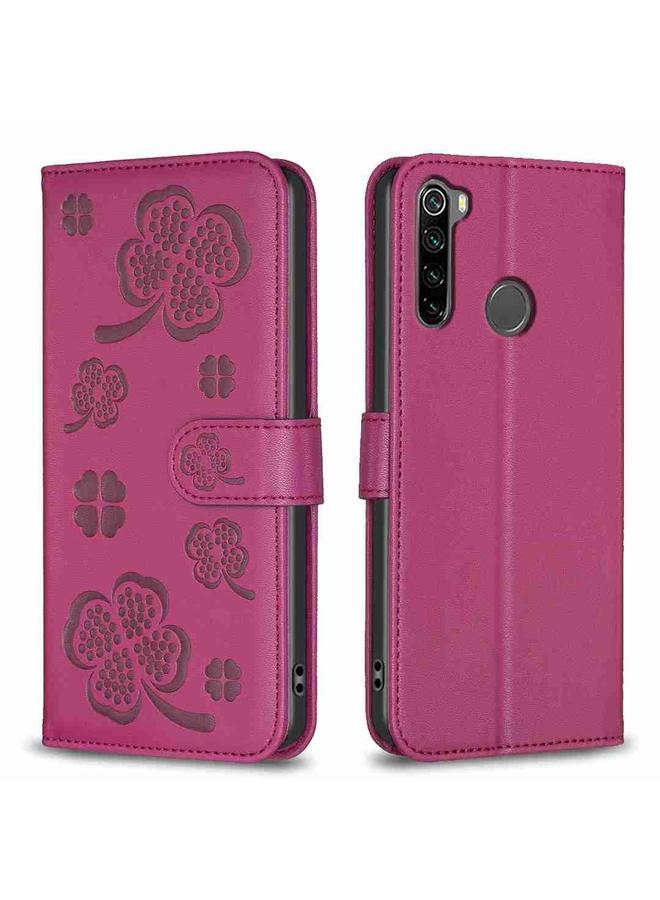 Case For Xiaomi Redmi Note 8 Four-leaf Embossed Leather Phone Case