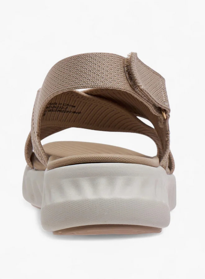 Flora Bella By Shoexpress Cross Strap Flatform Sandals with Hook and Loop Closure