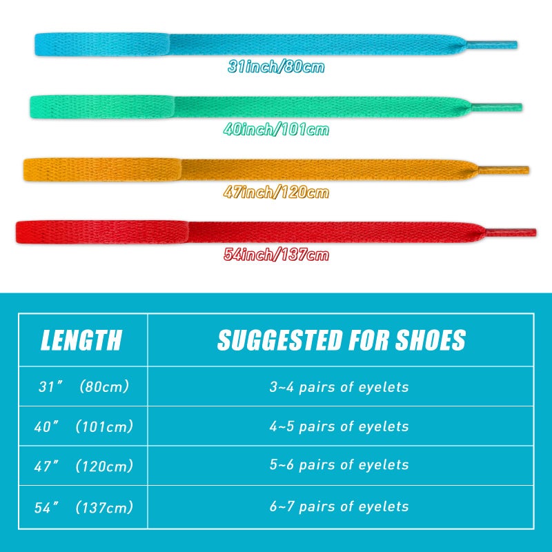 ISUSSER 30 Pairs Flat Colored Shoe Laces, 31" 40" 47" 54" Athletic Shoelaces 30 Colors Shoe Strings for Sneakers Boots Skate Shoes Sport Shoes - Image 2