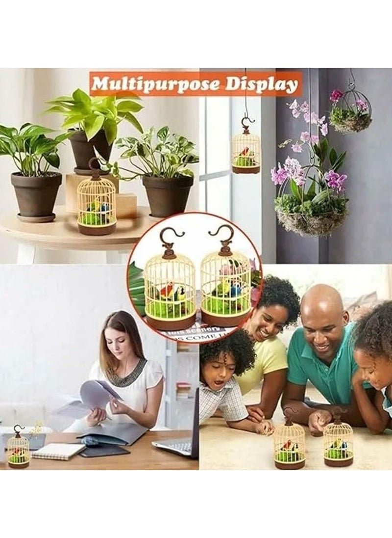 TOY GARDEN Singing Moving Chirping Beautiful Bird Parrot Toy In Cage Hanging Cage With Music Singing Moving Chirping For Kids, Adult For Home Decoration, Living Room, Garden etc, Multicolor  - Image 2