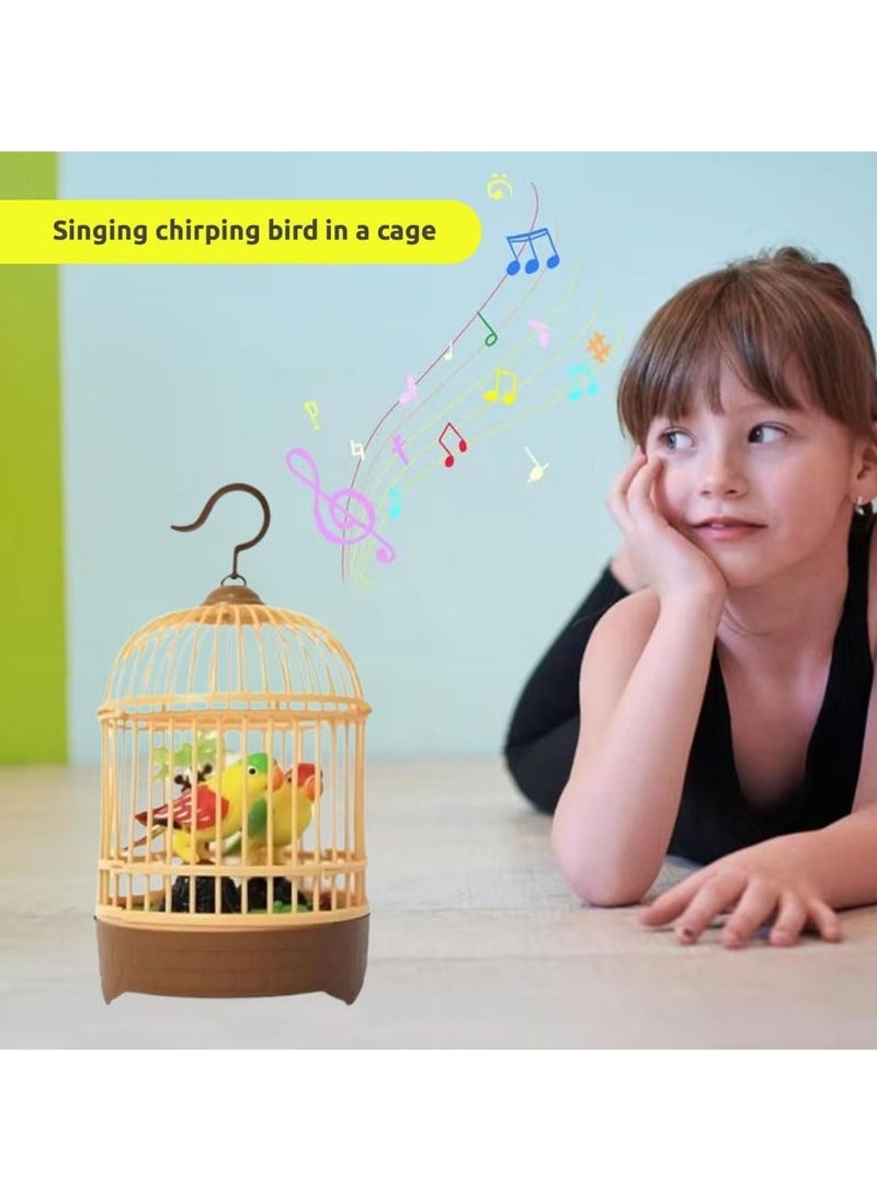 TOY GARDEN Singing Moving Chirping Beautiful Bird Parrot Toy In Cage Hanging Cage With Music Singing Moving Chirping For Kids, Adult For Home Decoration, Living Room, Garden etc, Multicolor  - Image 5