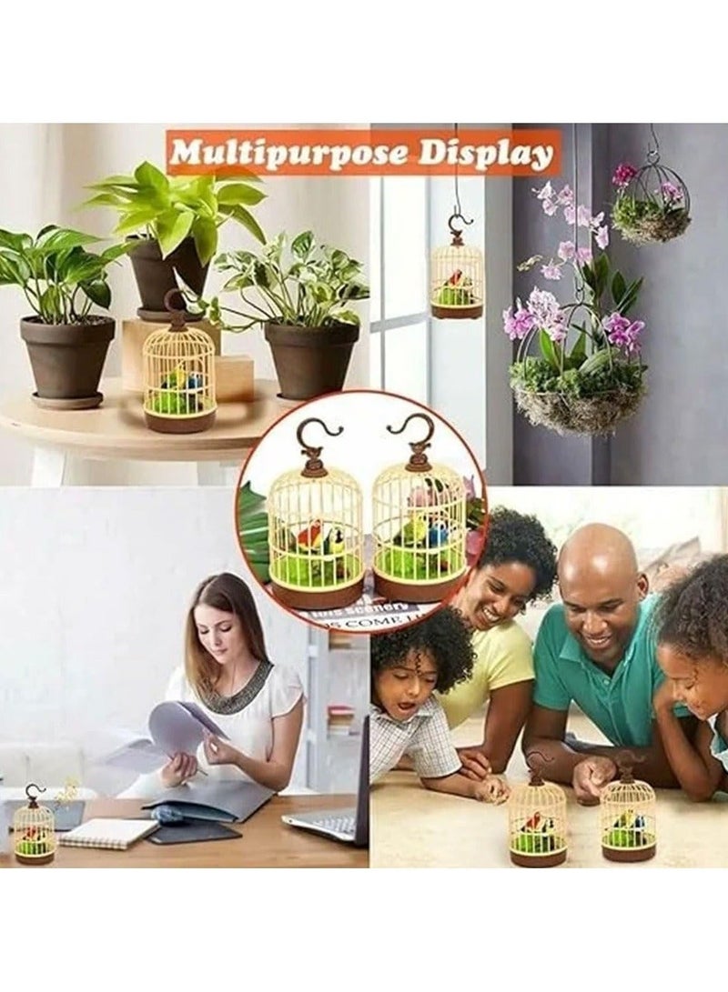 TOY GARDEN Singing Moving Chirping Beautiful Bird Parrot Toy In Cage Hanging Cage With Music Singing Moving Chirping For Kids, Adult For Home Decoration, Living Room, Garden etc, Multicolor - Image 3