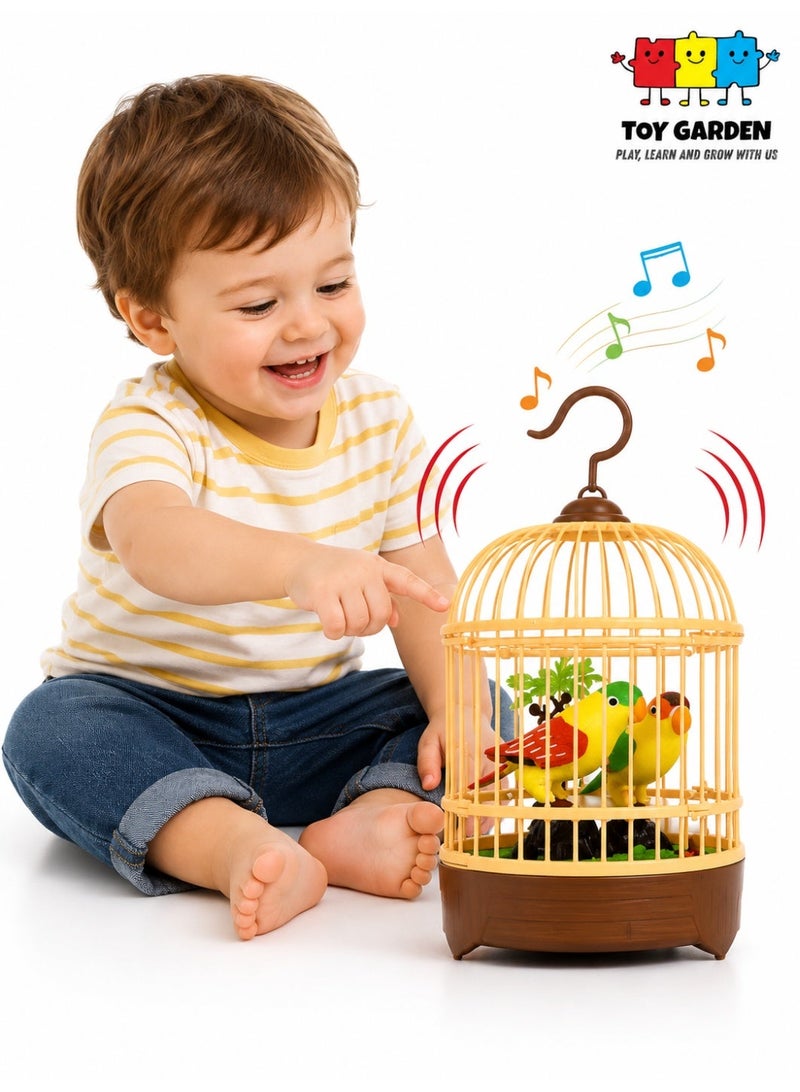 TOY GARDEN Singing Moving Chirping Beautiful Bird Parrot Toy In Cage Hanging Cage With Music Singing Moving Chirping For Kids, Adult For Home Decoration, Living Room, Garden etc, Multicolor - Image 2