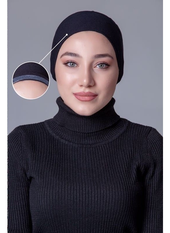 Nanak Black Lycra Non-Slip Bonnet  - Image 1
