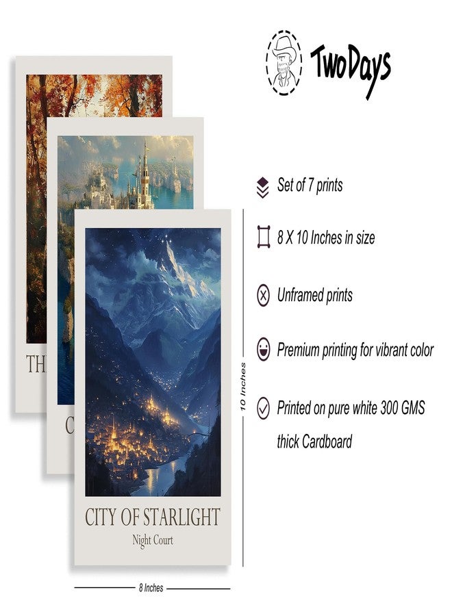 TwoDays Fantasy Novel Inspired Room Decor, Seven Courts of Pythia Gallery Wall Art Prints for Fans Gifts, Night Court Poster for Bedroom.(8" X 10", Set of 7, UNFRAMED) - Image 2
