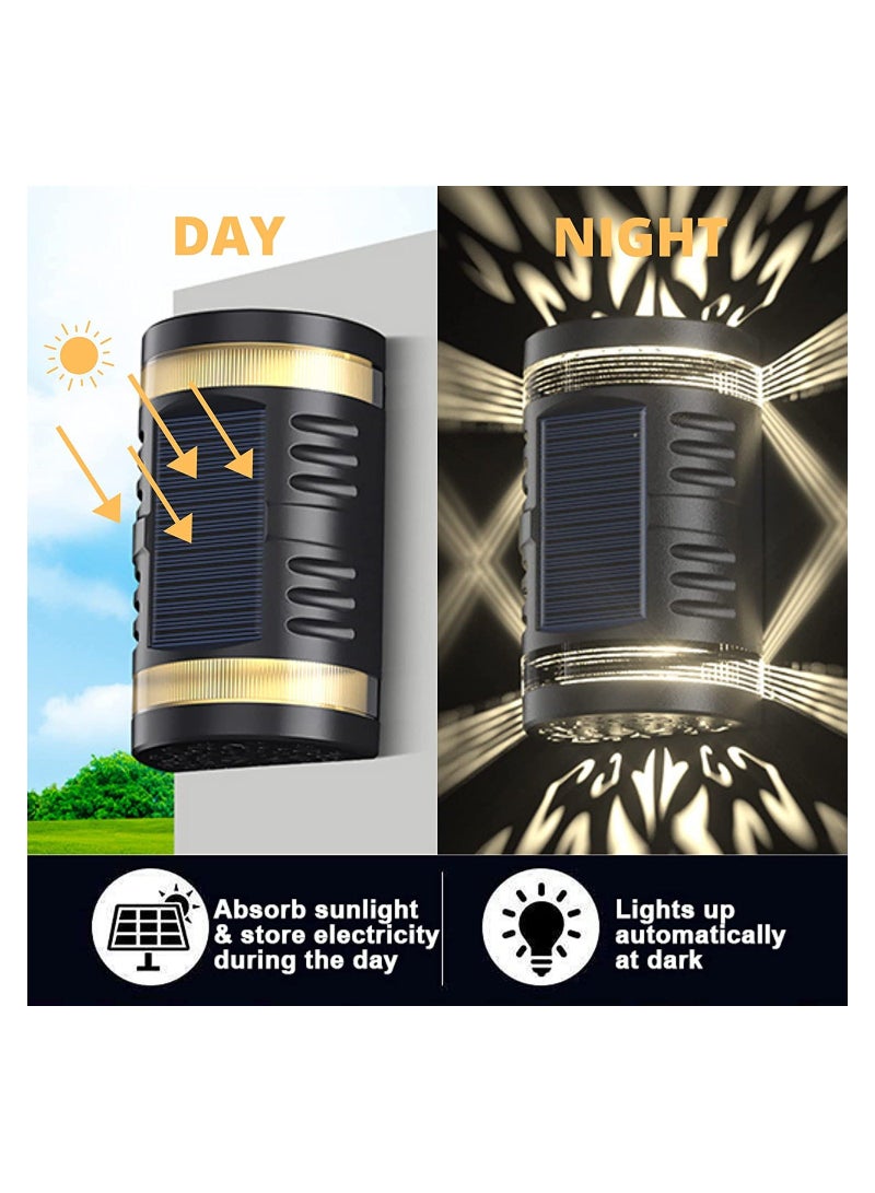 NIBEMINENT Fancy Solar Fence Lights, Waterproof Outdoor Fixture Holiday Lighting Solar-Powered Lights Exterior Light Decor Wall-Mounted Garden for Patio, Wall, Doors  - Image 2