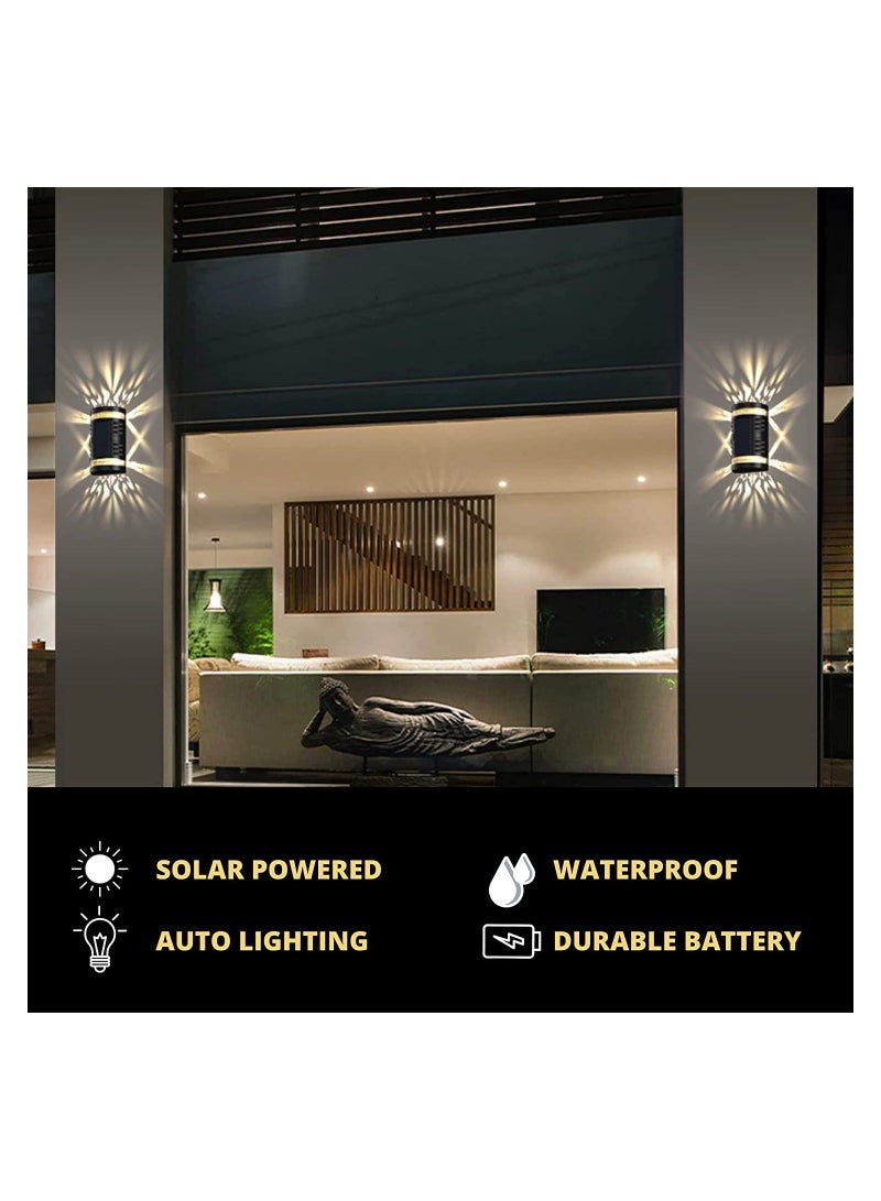 NIBEMINENT Fancy Solar Fence Lights, Waterproof Outdoor Fixture Holiday Lighting Solar-Powered Lights Exterior Light Decor Wall-Mounted Garden for Patio, Wall, Doors  - Image 3