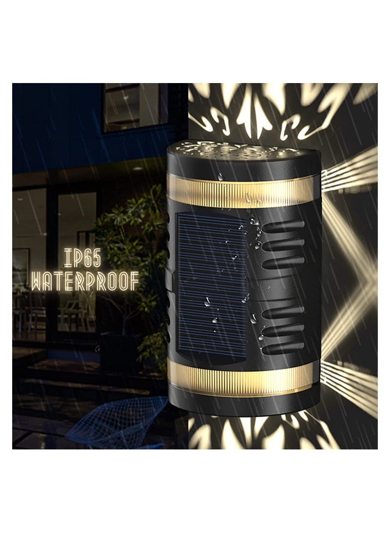 NIBEMINENT Fancy Solar Fence Lights, Waterproof Outdoor Fixture Holiday Lighting Solar-Powered Lights Exterior Light Decor Wall-Mounted Garden for Patio, Wall, Doors  - Image 4