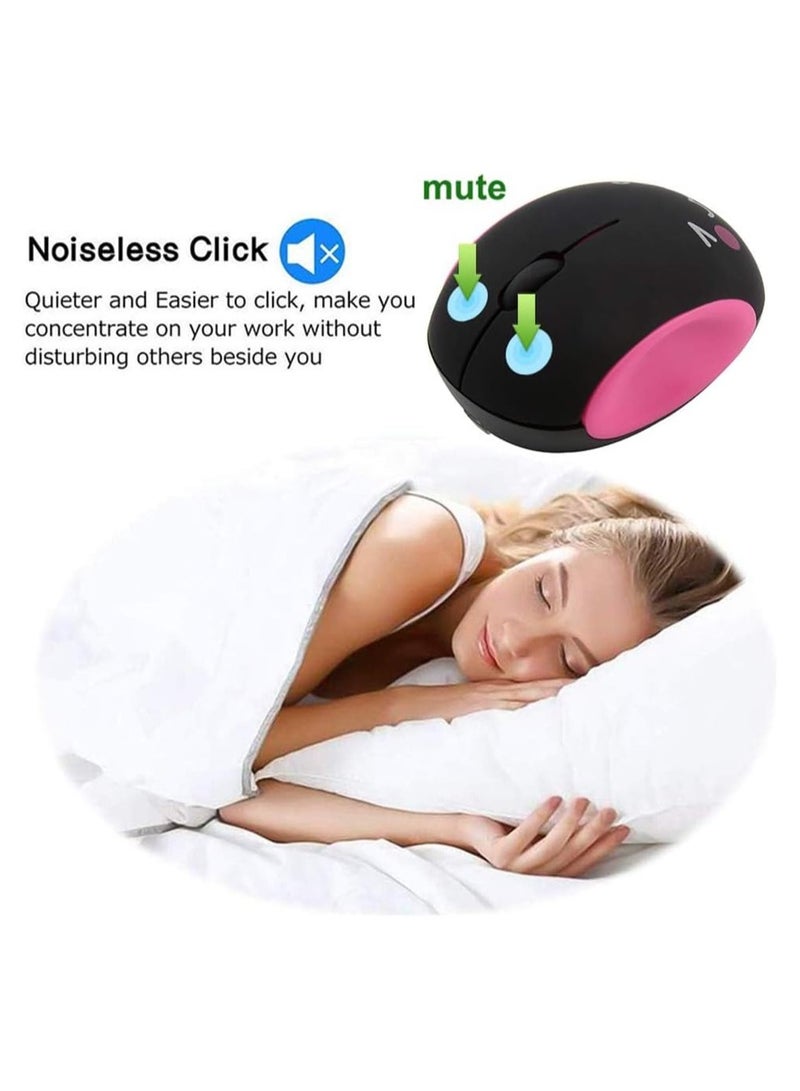 Cute Wireless Mouse 2.4GHz Portable Silent Mouse with USB Receiver 1600 DPI Mini Rechargeable Optical Mice 3 ons Cartoon for Laptop Desktop PC Notebook - Image 4