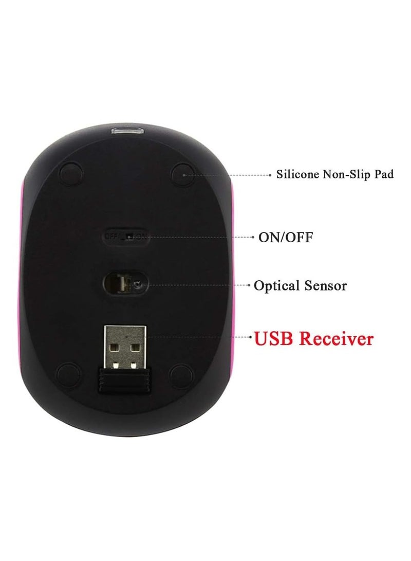 Cute Wireless Mouse 2.4GHz Portable Silent Mouse with USB Receiver 1600 DPI Mini Rechargeable Optical Mice 3 ons Cartoon for Laptop Desktop PC Notebook - Image 5