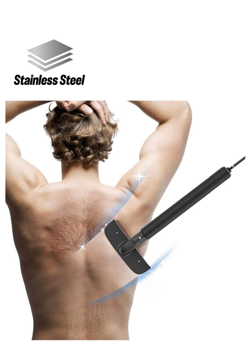 SYOSI Back Razor, Back Shaver, Adjustable Men's Back Razor Body Razor, Safe and Painless Back Shaving Can Be Dried for Wet and Dry Use, Professional DIY Electric Body Shaver, Pain-Free Back Hair Removal - Image 1