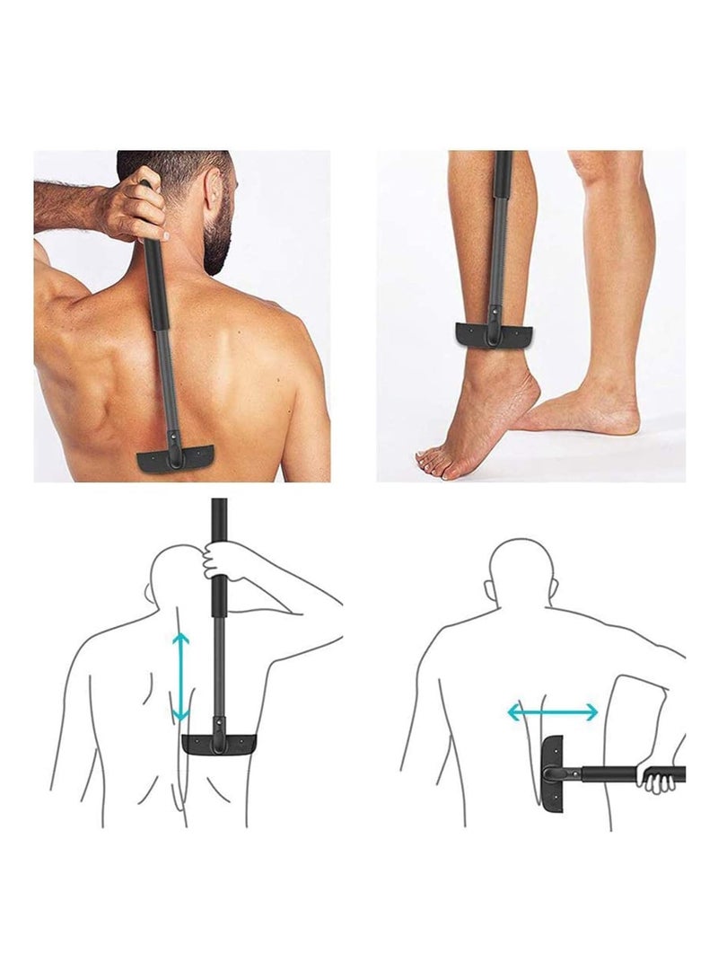 SYOSI Back Razor, Back Shaver, Adjustable Men's Back Razor Body Razor, Safe and Painless Back Shaving Can Be Dried for Wet and Dry Use, Professional DIY Electric Body Shaver, Pain-Free Back Hair Removal - Image 2