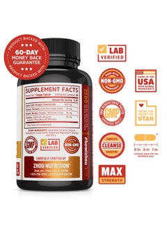 Zhou Zhou Nutrition Cider Detox Apple Cider Vinegar Capsules with Ginger, Turmeric & Cayenne, Max Strength Thermogenic Formula for Improved Digestion, Detox, Heart Health  - Image 2