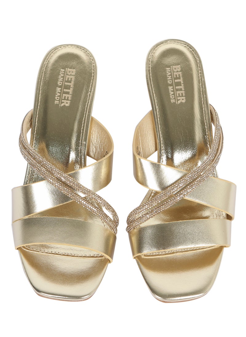 Generic - Ladies Heel Sandal Gold - Image 1