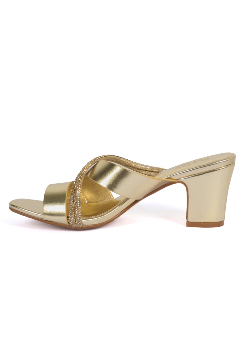 Generic - Ladies Heel Sandal Gold - Image 1