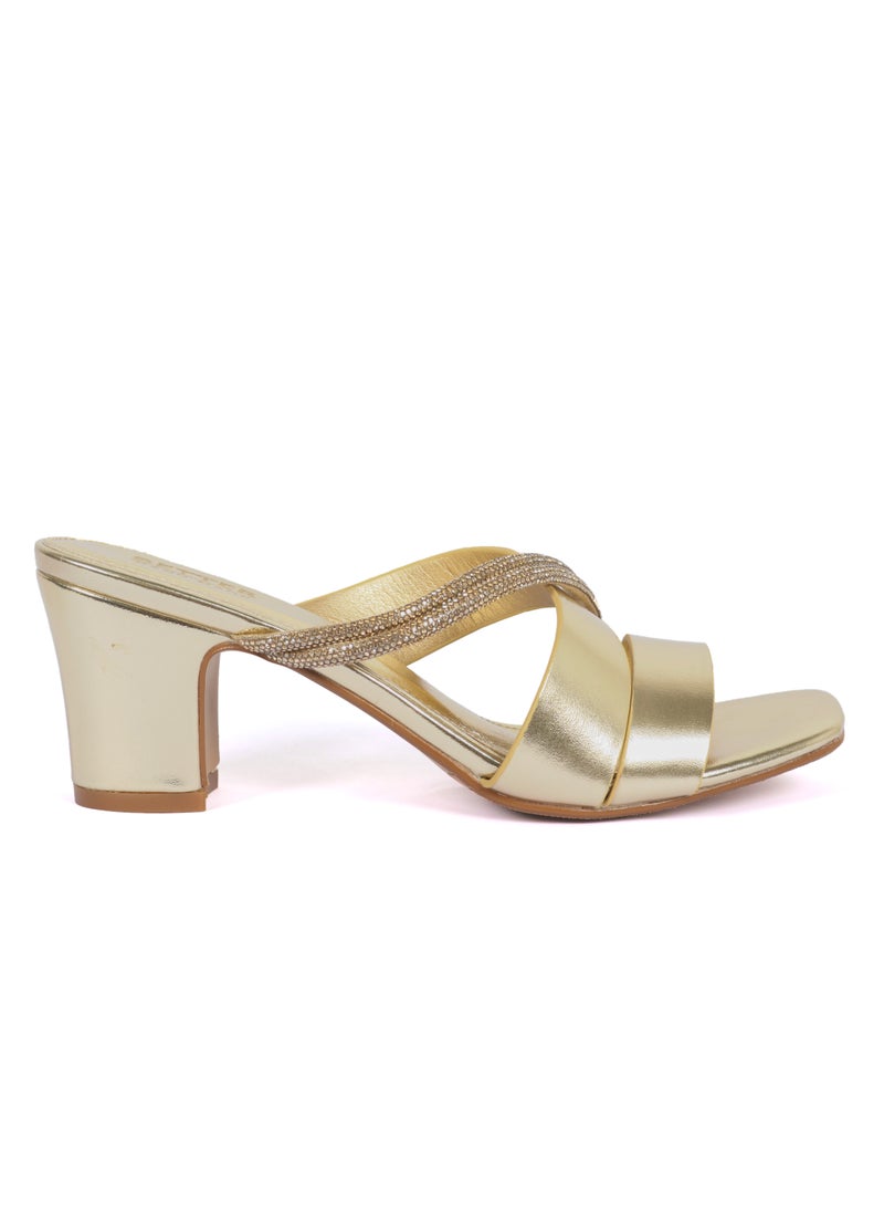 Generic - Ladies Heel Sandal Gold - Image 1