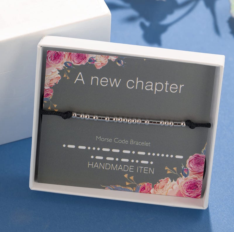 ASELFAD New Chapter Morse Code Bracelet Graduation Gifts for Her 2024 Seniors College High School Graduate Gifts for Best Friend Daughter - Image 5