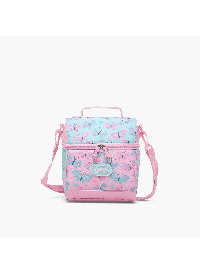 Sensazioni Lunch Bag-Butterfly-1 Cmprt-Aqua (Polyester) Muticolour \ 20X13X24