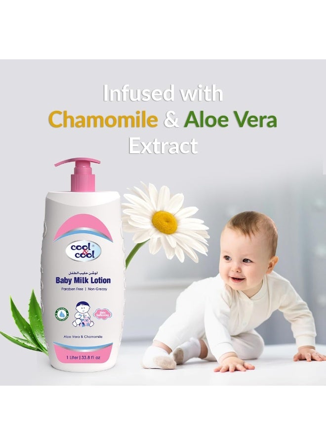 Cool & Cool Pack Of 2 Baby Milk Lotion - 1 Liter - Image 3