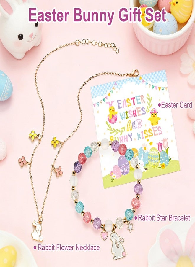 BTPIEL Easter Bracelets Necklaces Basket Stuffers Bunny Egg Fillers Easter Gift for Women - Image 4