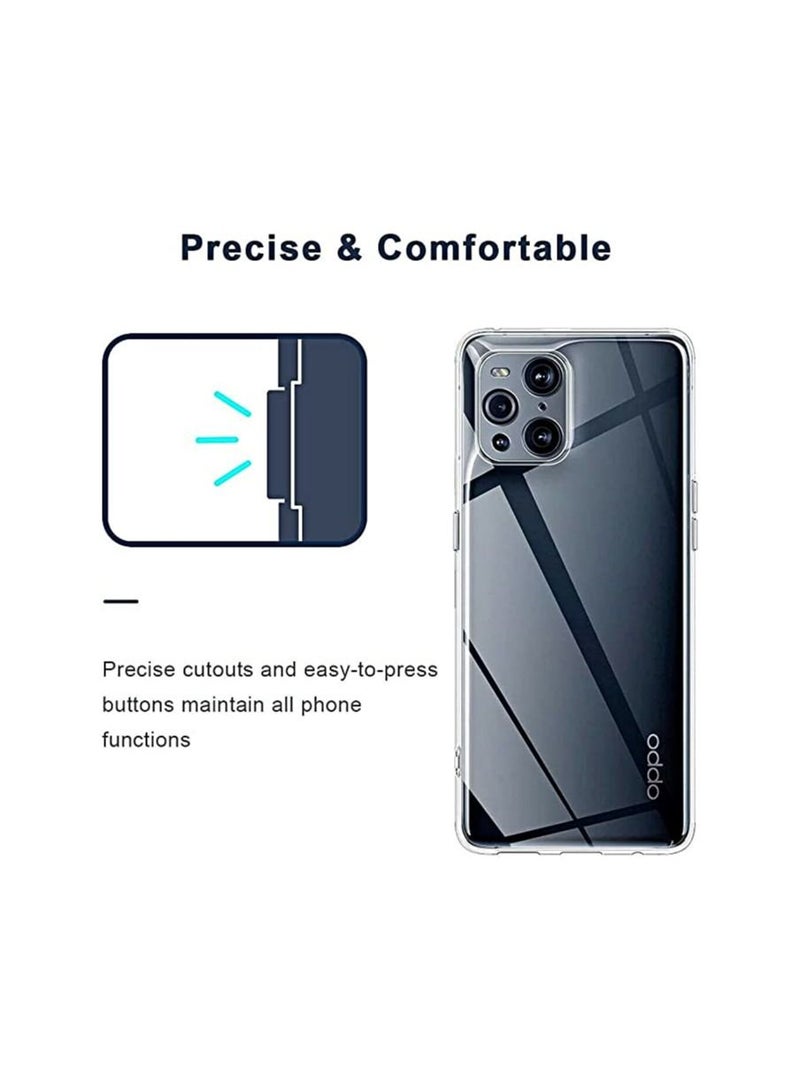 Oppo Find X3 Pro 5G - Clear Case Thin Transparent Silicone Gel Cover for Oppo Find X3 - Image 3