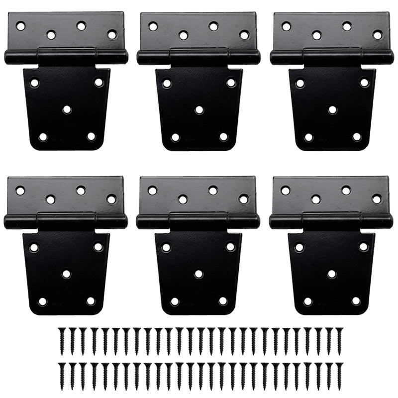 Yaegoo 3.5-Inch Shed Hinges Square Barn Door Heavy Duty Gate Hinges, Black (6 Pack, Screws Included) - Image 1