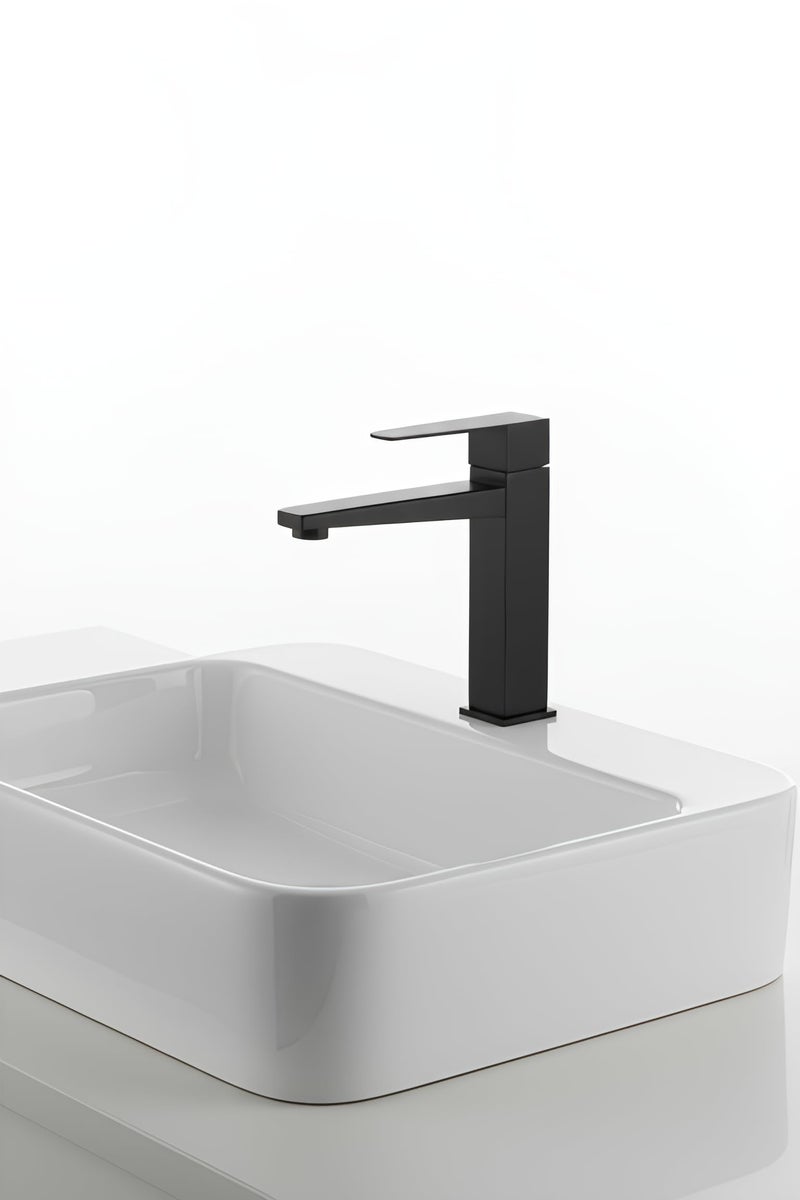 Carnival SS-304 8" Inches Matte Black Pillar Cock Tap for Wash Basin | 8" inch Square Cold Water Wash Basin Pillar Tap with Black Matte Finish for Washbasin | Table Mount/Deck Mount Installation Type - Image 5
