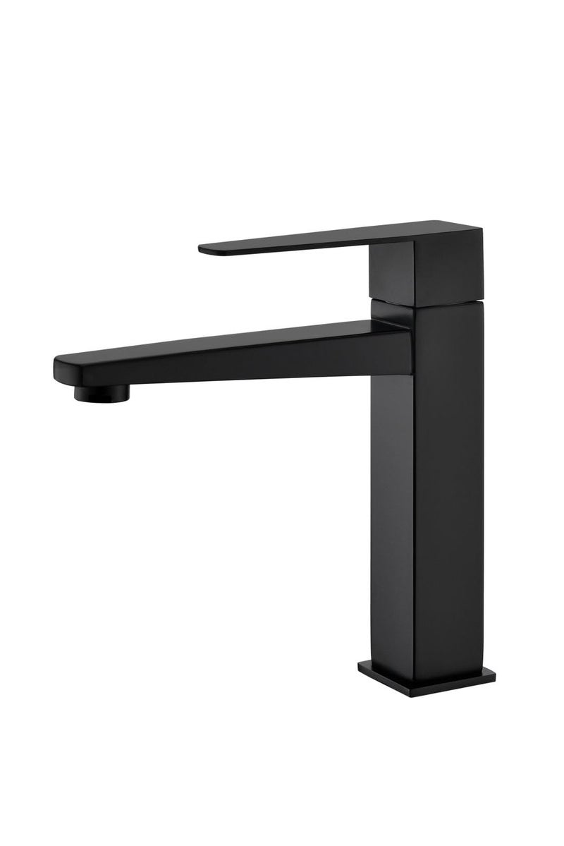 Carnival SS-304 8" Inches Matte Black Pillar Cock Tap for Wash Basin | 8" inch Square Cold Water Wash Basin Pillar Tap with Black Matte Finish for Washbasin | Table Mount/Deck Mount Installation Type - Image 1