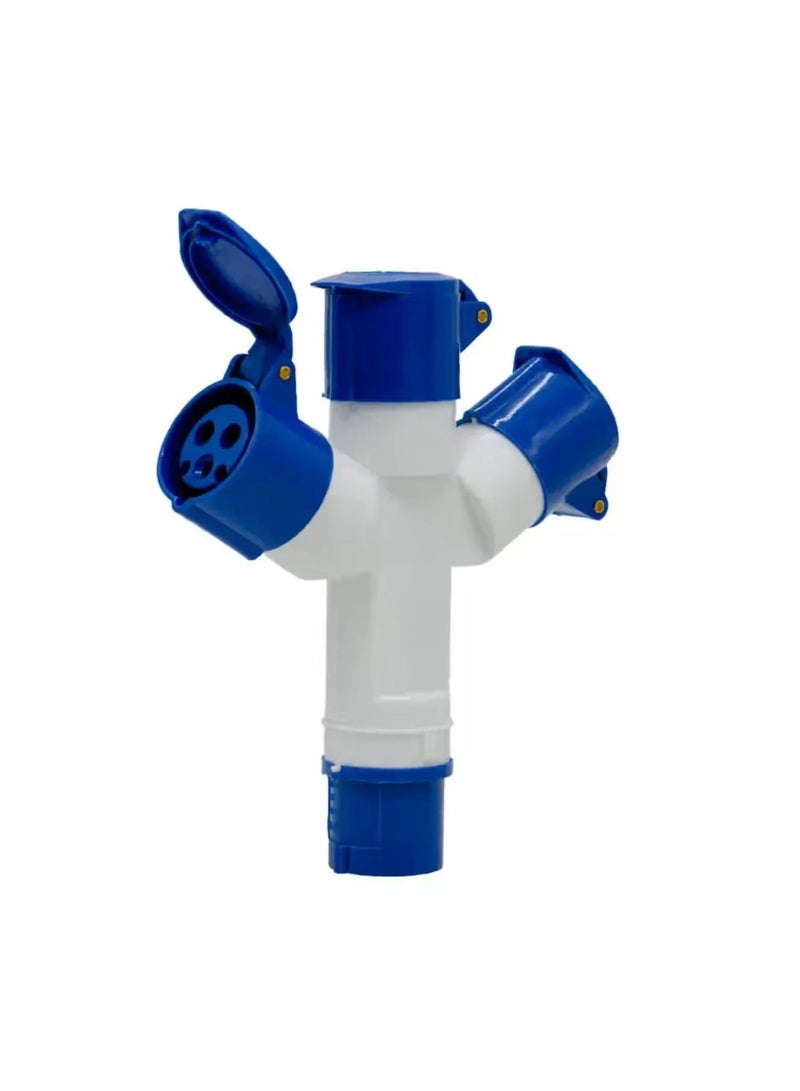 16A 3-Pin 3-Way Industrial Socket – Heavy Duty Power Outlet for Workshop & Factory Use