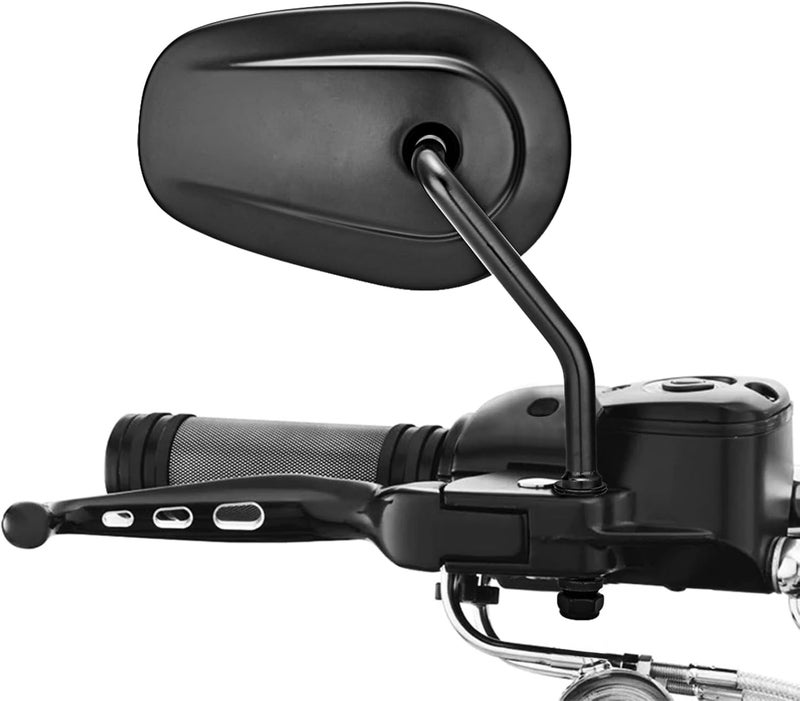 Mofun Black 8mm Sportster Tapered Mirrors for Harley Models - Image 1