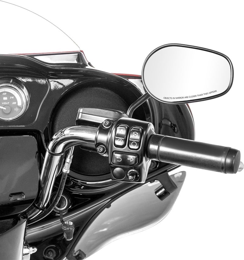 Mofun Black 8mm Sportster Tapered Mirrors for Harley Models - Image 3