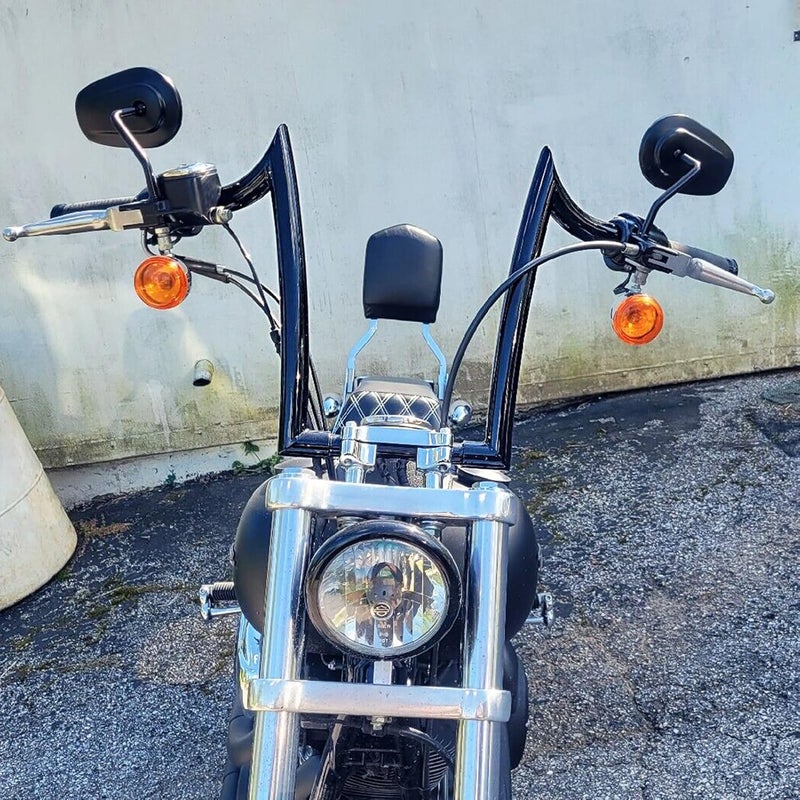Mofun Black 8mm Sportster Tapered Mirrors for Harley Models - Image 4