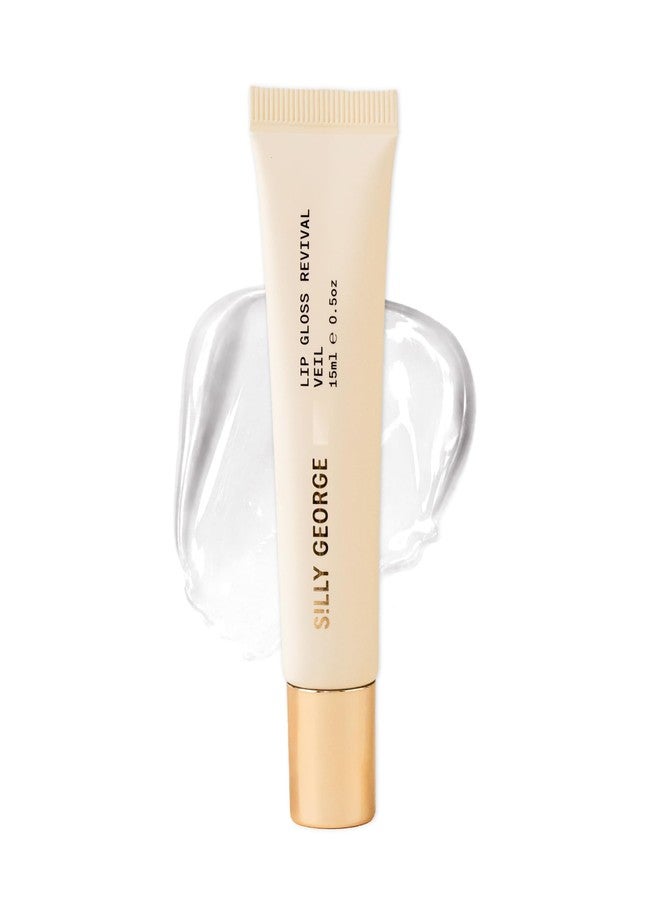 Silly George Lip Gloss Revival - Glossy Hydrating Glaze with Peptides, Shea Butter, & Moisturizing Argan, Macadamia, Babassu Oil for Dry Lips, Clean Beauty Products, Veil, 15ml Tubes - Image 1