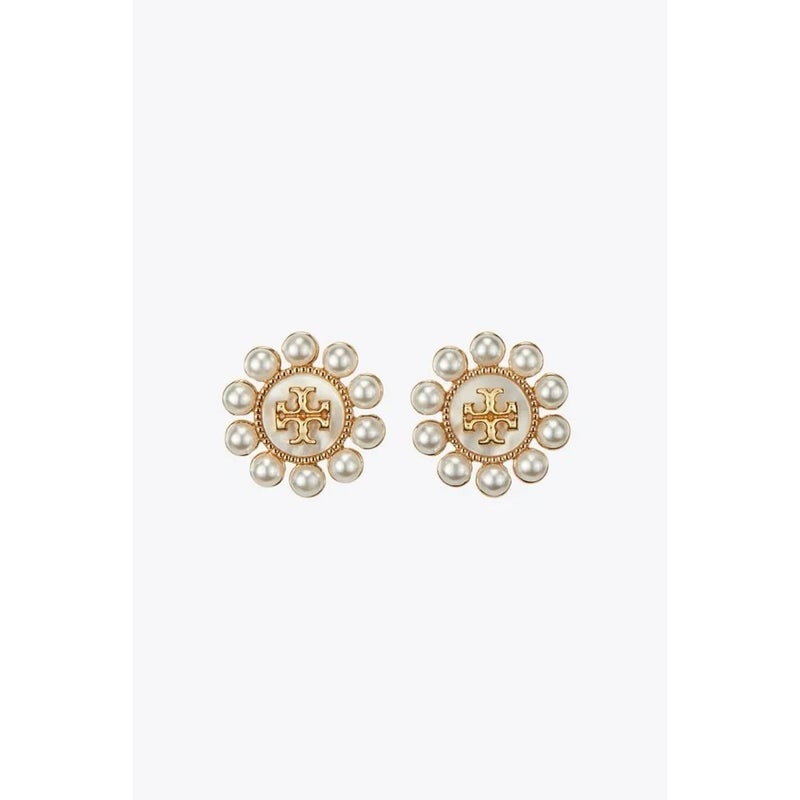 Burch Pearl & Crystal Sunburst Stud Earrings - Elegant Floral Design, Premium Pearl Accents, Luxury Gift-Boxed Jewelry for Daily & Formal Occasions (Hypoallergenic) - Image 1