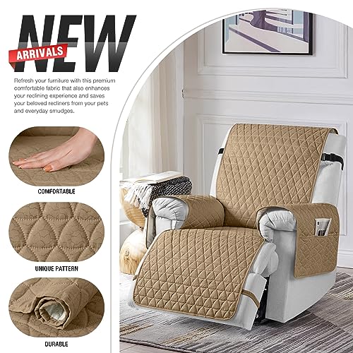 TAOCOCO 100% Waterproof Recliner Cover - Recliner Cover with Non-Slip Granule, Recliner Chair Covers with Elastic Band, Recliner Chair Covers for Reclining Chair (Camel,Small-22'') - Image 5
