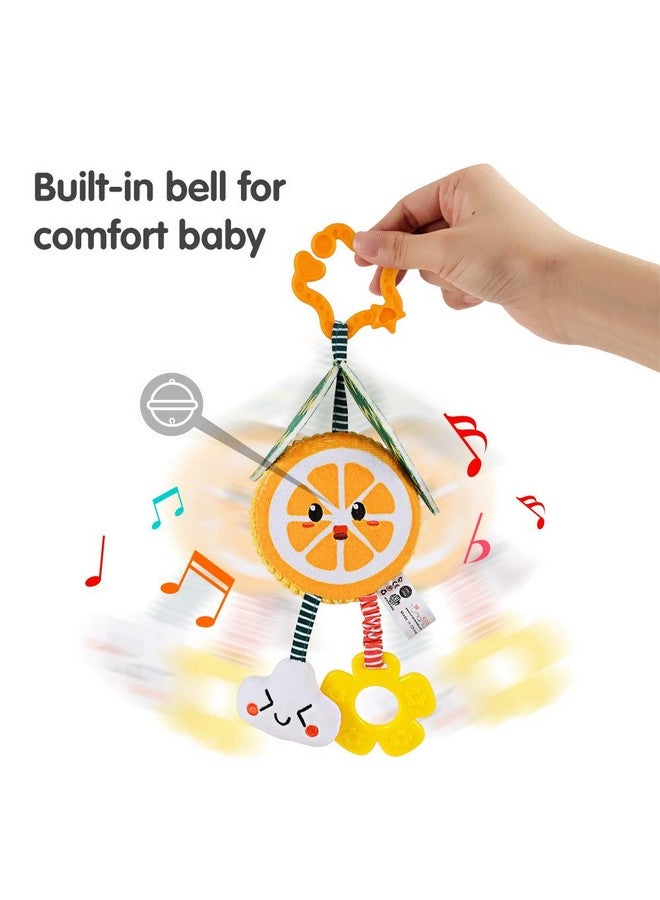 TUMAMA Baby Toys For 3 6 9 12 Months,Hanging Fruit Rattles Avocado,Banana,Orange And Strawberry,Stroller Mobile Toys,Plush Soft Rattles For Boys,Girls Christmas Gifts,4 Pack - Image 5