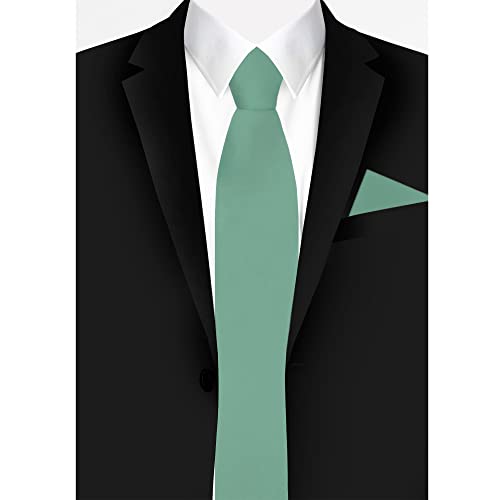 Jacob Alexander Solid Color Men's Regular Tie - Seafoam - Image 3